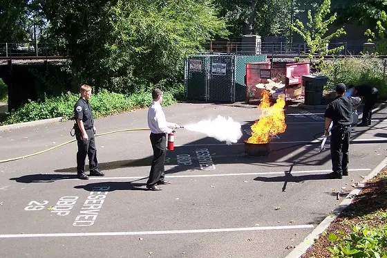 training on fire extinguisher use