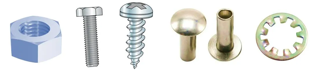 Different types of fasteners