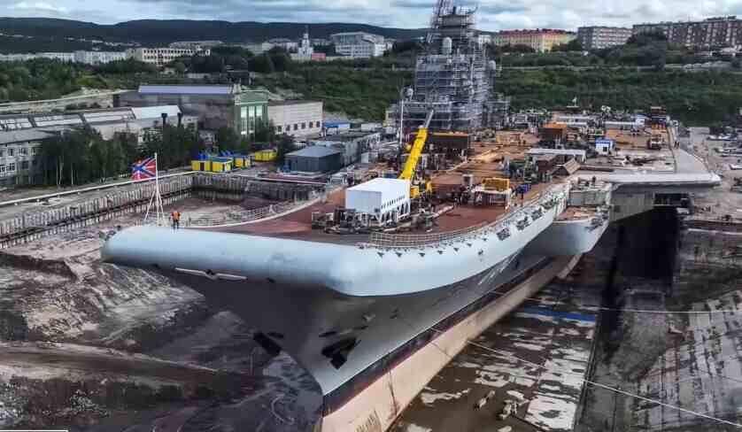 Russian aircraft carrier under overhaul and modernization